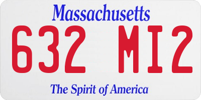 MA license plate 632MI2