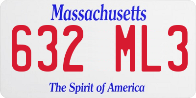MA license plate 632ML3