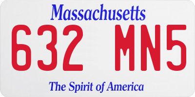 MA license plate 632MN5