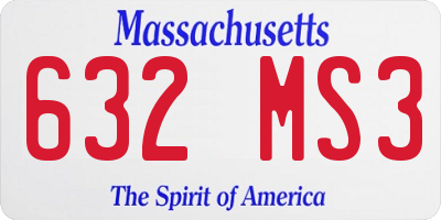 MA license plate 632MS3