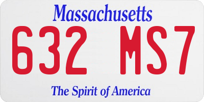 MA license plate 632MS7