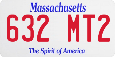 MA license plate 632MT2