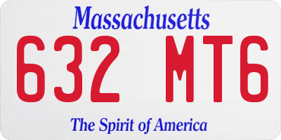 MA license plate 632MT6
