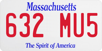 MA license plate 632MU5