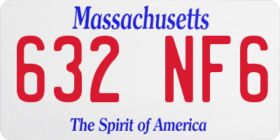 MA license plate 632NF6