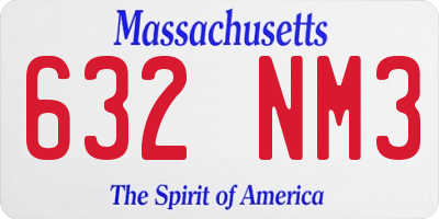 MA license plate 632NM3