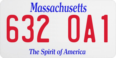 MA license plate 632OA1