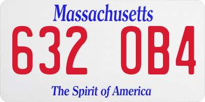 MA license plate 632OB4