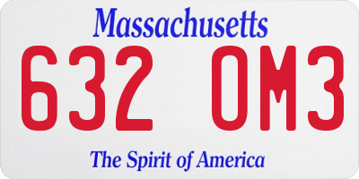 MA license plate 632OM3
