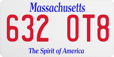 MA license plate 632OT8
