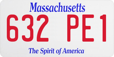 MA license plate 632PE1