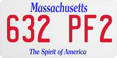 MA license plate 632PF2