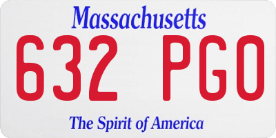 MA license plate 632PG0