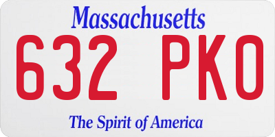 MA license plate 632PK0