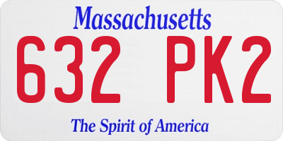 MA license plate 632PK2