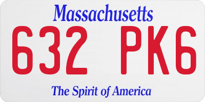 MA license plate 632PK6