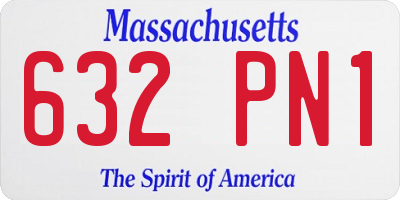 MA license plate 632PN1