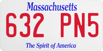 MA license plate 632PN5
