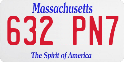 MA license plate 632PN7