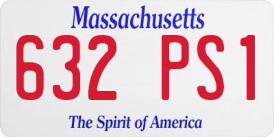 MA license plate 632PS1
