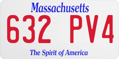 MA license plate 632PV4