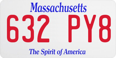 MA license plate 632PY8