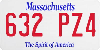 MA license plate 632PZ4
