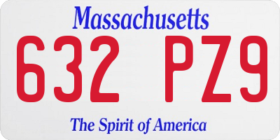 MA license plate 632PZ9