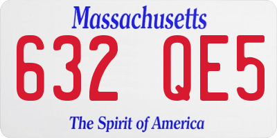 MA license plate 632QE5
