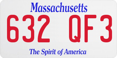 MA license plate 632QF3