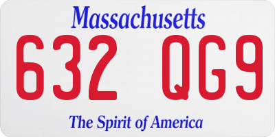 MA license plate 632QG9