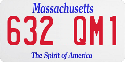 MA license plate 632QM1