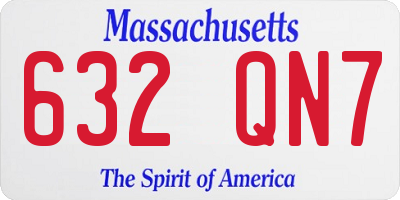 MA license plate 632QN7