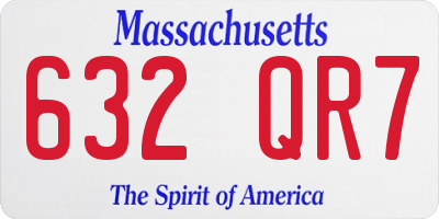 MA license plate 632QR7