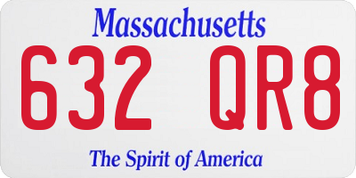 MA license plate 632QR8