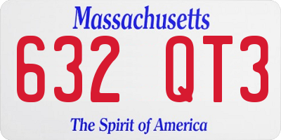 MA license plate 632QT3