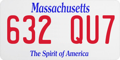 MA license plate 632QU7