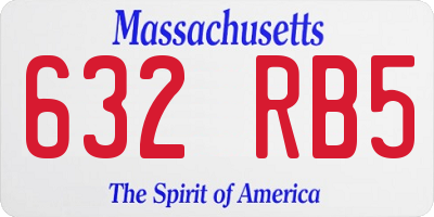 MA license plate 632RB5