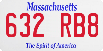 MA license plate 632RB8
