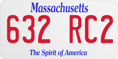 MA license plate 632RC2