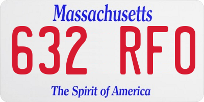MA license plate 632RF0