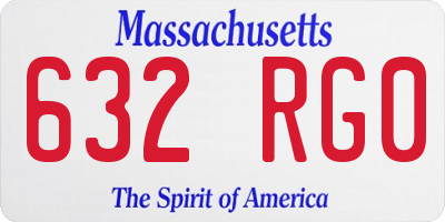 MA license plate 632RG0