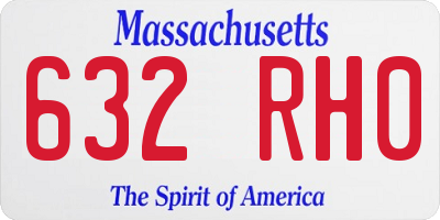MA license plate 632RH0