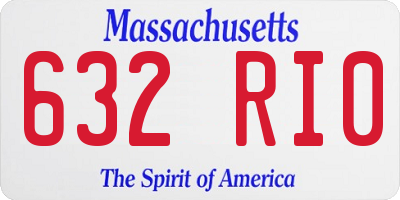 MA license plate 632RI0