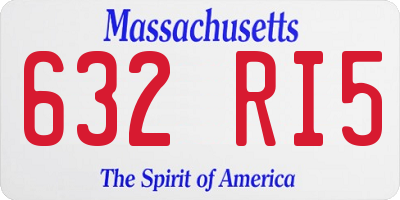 MA license plate 632RI5