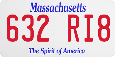 MA license plate 632RI8