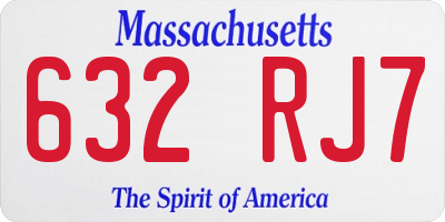 MA license plate 632RJ7
