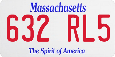 MA license plate 632RL5