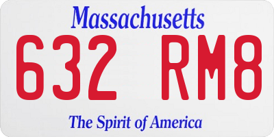 MA license plate 632RM8