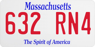 MA license plate 632RN4